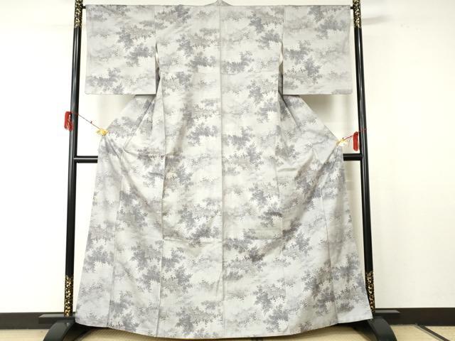 平和屋着物●本場大島紬 白大島 一元7マルキ 総絣 葉尽くし 正絹 逸品 AABF5204cs