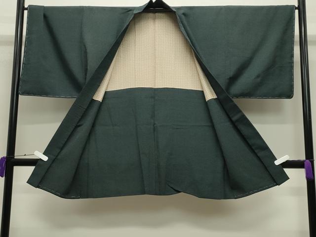 平和屋着物●男性 本塩沢 アンサンブル・長襦袢セット 蚊絣 正絹 逸品 CABC8012gh