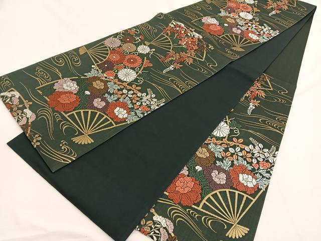 平和屋着物●六通柄袋帯 唐織能衣文 金糸 正絹 逸品 BAAW4376hv