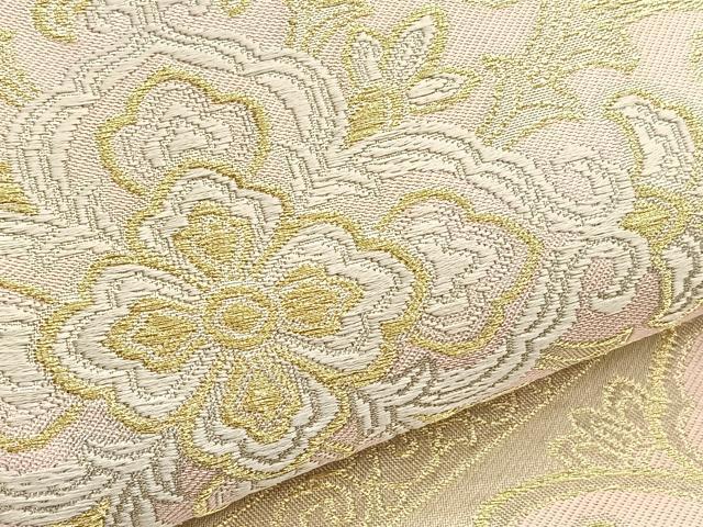 平和屋着物▼六通柄袋帯 唐織 花菱文 金銀糸 やまとオリジナル 正絹 逸品 BAAW4384hv