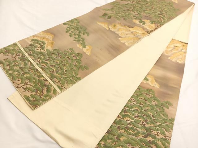 平和屋着物◎西陣 六通柄袋帯 浜松文 金糸 正絹 逸品 BAAW4493hv