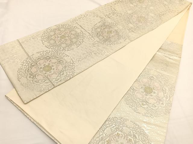 平和屋着物◎六通柄袋帯 唐織 正倉院花文 金銀糸 正絹 逸品 BAAW4520hv