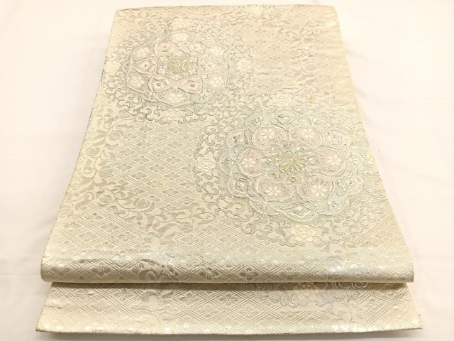 平和屋着物◎六通柄袋帯 唐織 正倉院花文 金銀糸 正絹 逸品 BAAW4520hv