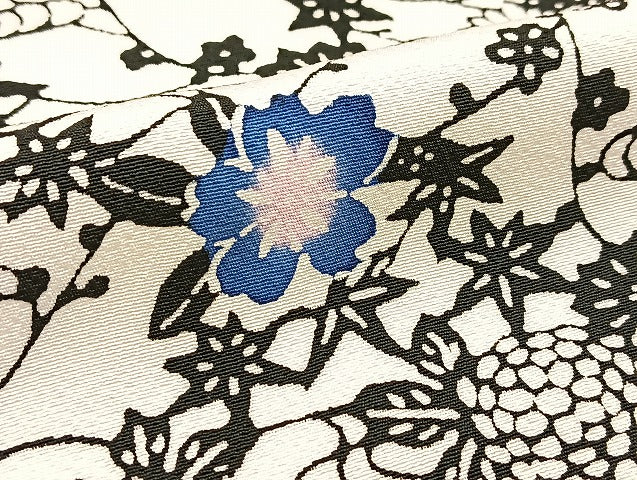 平和屋着物●紅型 小紋 流水花文 正絹 逸品 BAAW2184yc