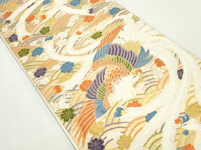平和屋着物◎六通柄袋帯 唐織 桃山瑞鳳文 金糸 正絹 逸品 DABC0535qa
