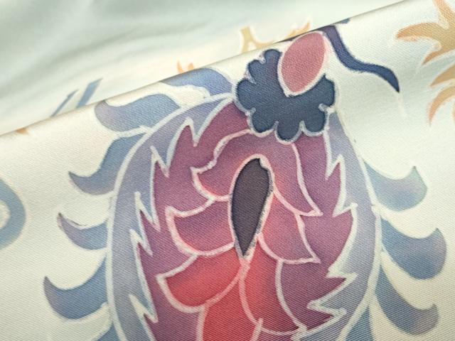 平和屋着物●虹色創家 本郷大田子 訪問着 洋花文 暈し染め 正絹 逸品 DABB0740ud