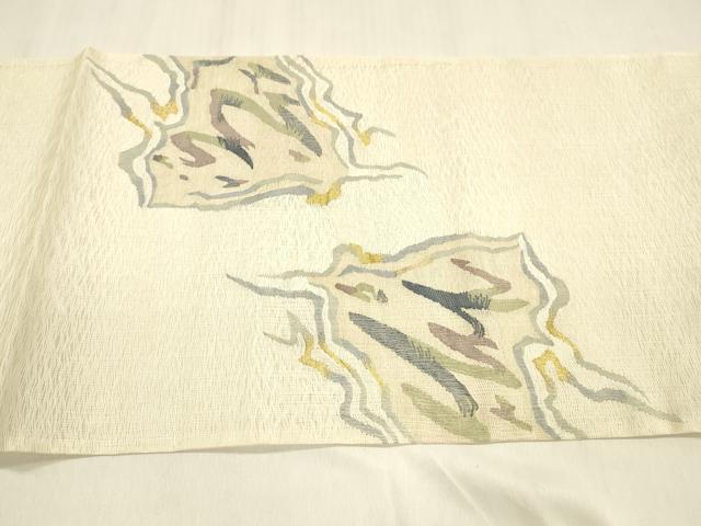 平和屋着物*夏物 太鼓柄袋帯 抽象文様 金糸 正絹 逸品 DABB3560cm