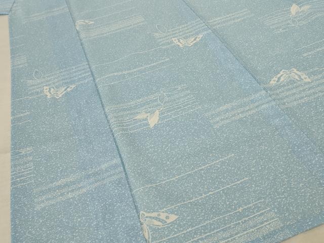 平和屋着物*夏物 小紋 絽 舞蝶文 洗える着物 AABF6802jd