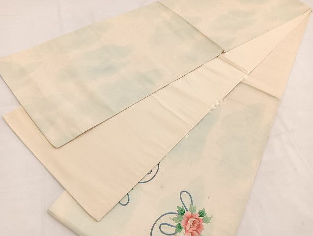 平和屋着物▼中国三大刺繍 相良刺繍 総刺繍 太鼓柄袋帯 飛鶴花文 銀糸 引箔 正絹 逸品 BAAW4386hv