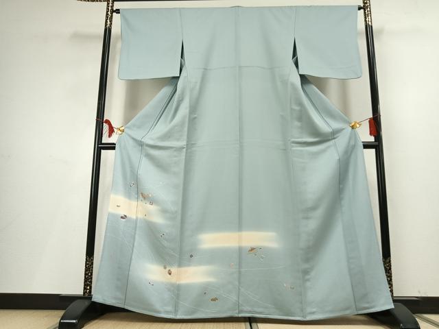 平和屋着物▽訪問着 単衣 駒刺繍 宝尽くし文 暈し染め 正絹 逸品 AABF5662fy