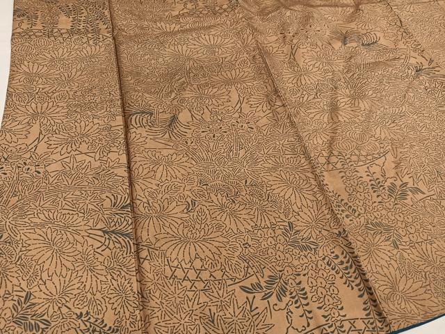 平和屋着物●本場大島紬 染大島 草花文 正絹 逸品 AABF6979ph