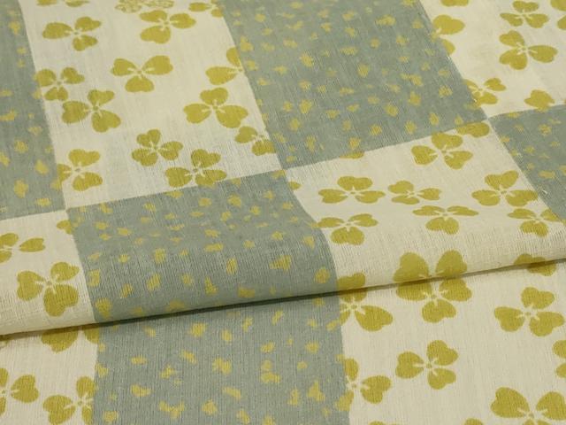 平和屋着物*夏物 小紋 紗 市松花文 洗える着物 AABF6831jd