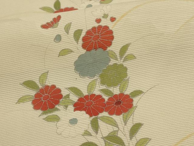 平和屋着物*夏物 小紋 絽 草花文 正絹 逸品 AABF6865jd