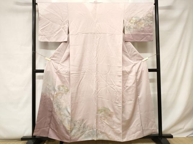 平和屋着物■訪問着 地紙重ね草花文 暈し染め 金銀彩 正絹 逸品 CABC0490ev
