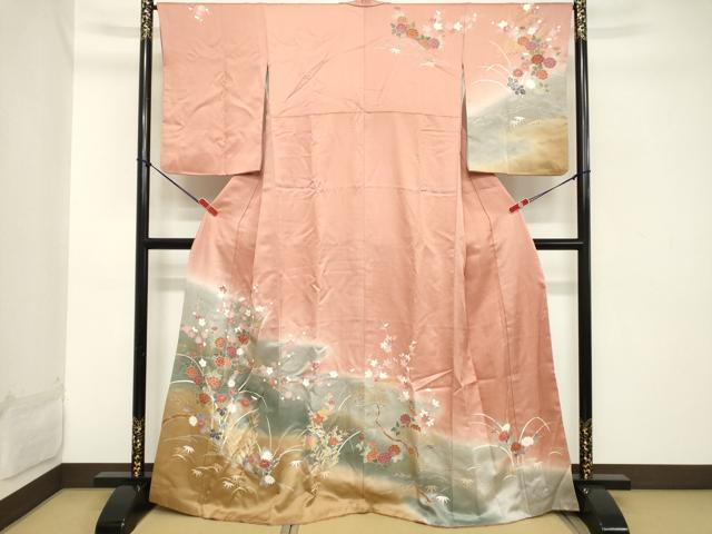 平和屋着物■訪問着 枝梅文 暈し染め 正絹 逸品 DABB8892cd