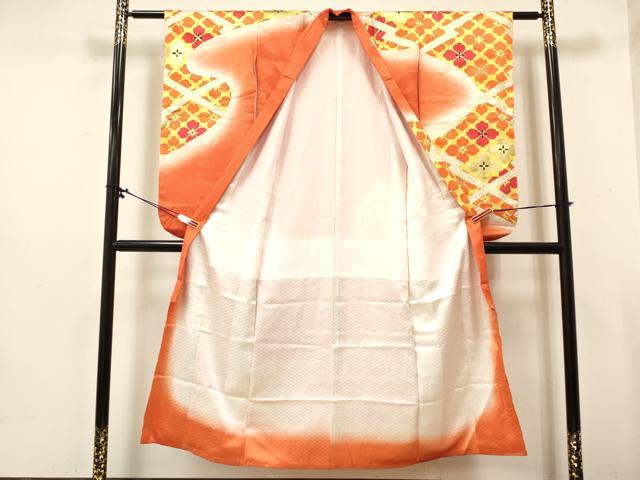 平和屋着物∵女の子 十三参り 子供 祝着 駒刺繍 松皮菱花文 暈し染め 金彩 逸品 DABA3886ma