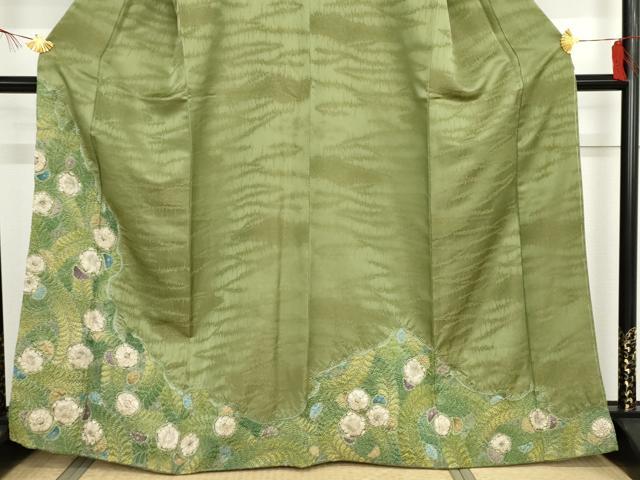 平和屋着物●訪問着 辻が花 絞り 金通し地 正絹 逸品 AABF6628cs