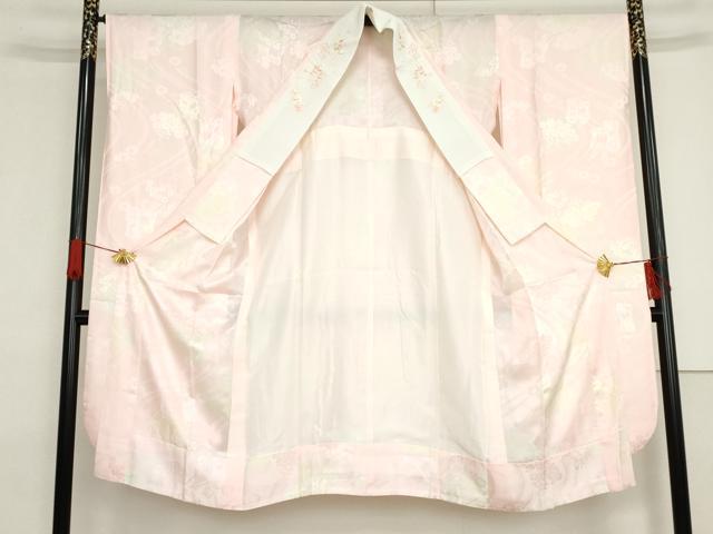 平和屋着物●豪華振袖・長襦袢(無双仕立て)セット 辻が花 草花文 暈し染め 金彩 銀通し地 半衿刺繍 正絹 逸品 AABF6634cs