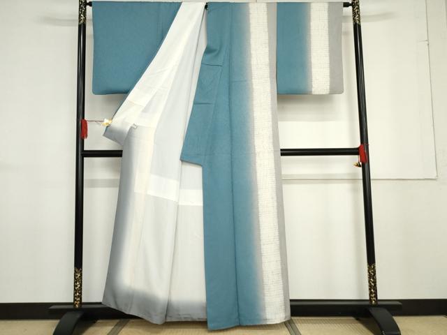 平和屋着物●訪問着 杢目絞り 間道 暈し染め 正絹 逸品 AABF6630cs