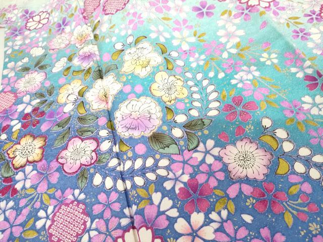 平和屋着物●豪華振袖・長襦袢(無双仕立て)セット 辻が花 草花文 暈し染め 金彩 銀通し地 半衿刺繍 正絹 逸品 AABF6634cs