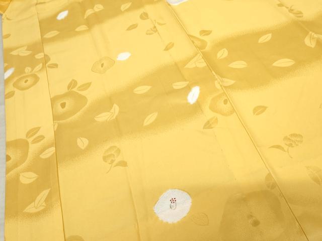 平和屋着物●振袖用長襦袢 無双仕立て 絞り 椿 暈し染め 金彩 半衿刺繍 正絹 逸品 AABF9066cs