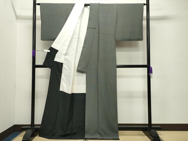 平和屋着物●伝統工芸士 関正三郎 江戸小紋 角通し 行儀 黒地 正絹 逸品 CABC8128gh