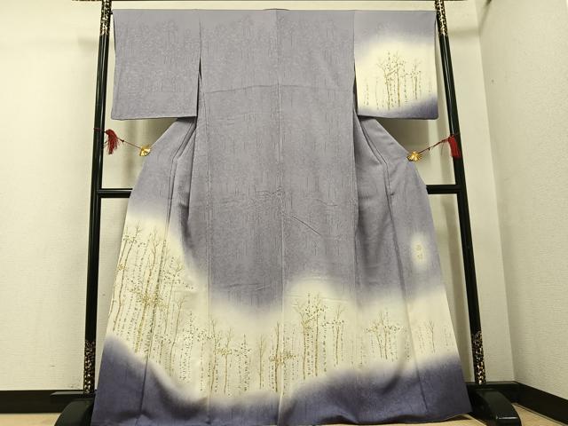 平和屋着物●訪問着 白樺 暈し染め 金銀糸 正絹 逸品 AABF8781ph