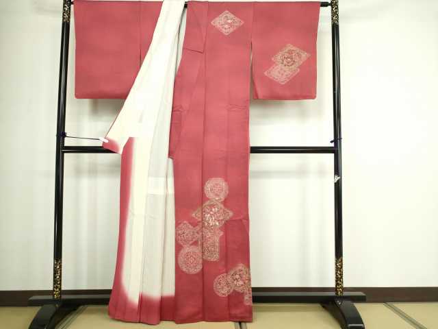 平和屋着物■訪問着 刺繍 花菱文 金彩 正絹 逸品 DABC0165sf