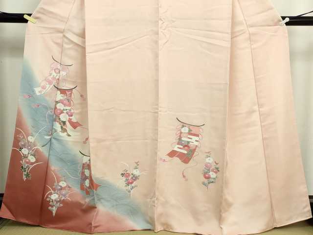 平和屋着物■訪問着 誰が袖花鳥文 暈し染め 正絹 逸品 DABC0189sf