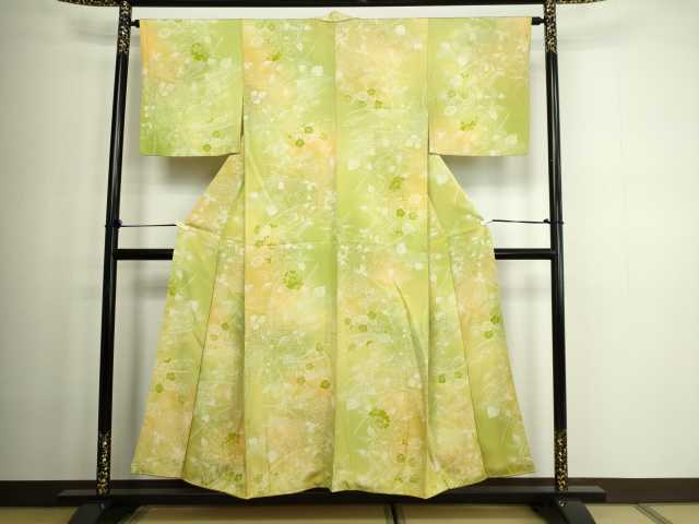 平和屋着物■上質な小紋 草花文 暈し染め 正絹 逸品 DABC0186sf