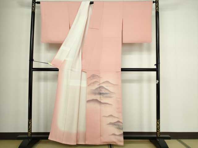 平和屋着物■色留訪問着 風景飛鳥文 暈し染め 正絹 逸品 DABC0216sf