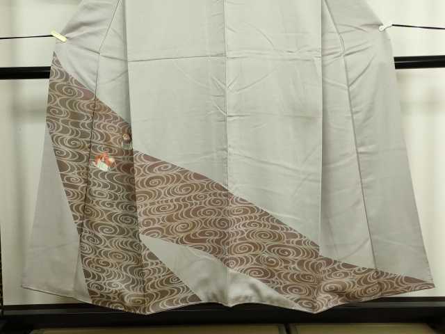 平和屋着物■訪問着 刺繍 流水尾長鳥文 正絹 逸品 DABC0183sf