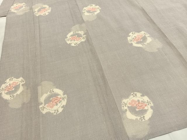 平和屋着物*夏物 本場大島紬 夏大島 白大島 雪輪花文 正絹 逸品 未使用 AABF5758fy