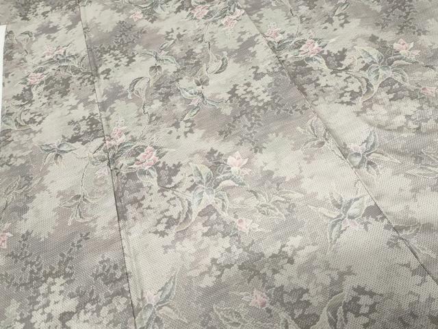 平和屋着物●本場大島紬 白大島 総絣 枝花文 正絹 逸品 AABF9090cs