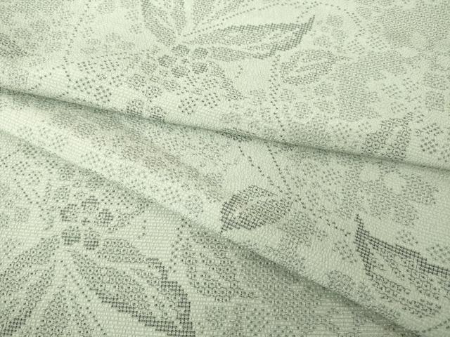 平和屋着物●本塩沢 110亀甲 花蔦草文 正絹 逸品 AABF9010ck