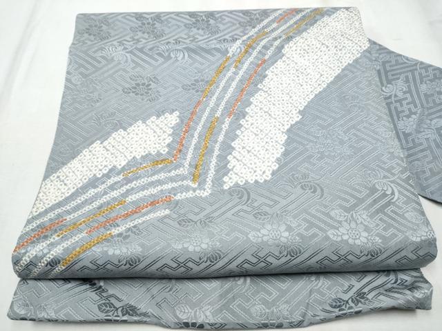 平和屋着物●九寸名古屋帯 絞り 芝草文 正絹 逸品 CABD0560hy