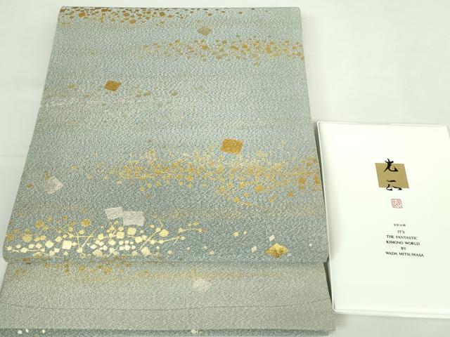 平和屋着物●極上 金彩友禅 卓越技能者・名工・和田光正 太鼓柄袋帯 綴れ 箔散らし 金銀彩 保証書付き 逸品 DZAB4764kh6