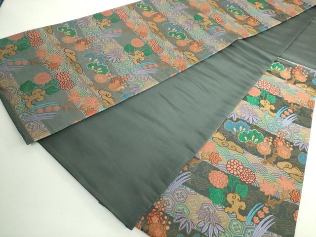 平和屋本店●極上 1854年創業 帯屋捨松 六通柄袋帯 唐織 吉祥草花文 金糸 共箱付き 逸品 未使用 DZAB4846kh6