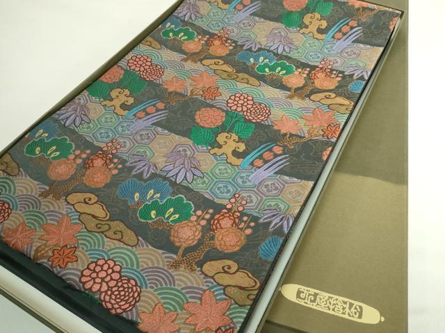 平和屋本店●極上 1854年創業 帯屋捨松 六通柄袋帯 唐織 吉祥草花文 金糸 共箱付き 逸品 未使用 DZAB4846kh6