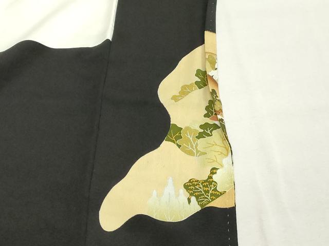 平和屋着物■豪華黒留袖 駒刺繍 風景文 金彩 正絹 逸品 DABC4547cd