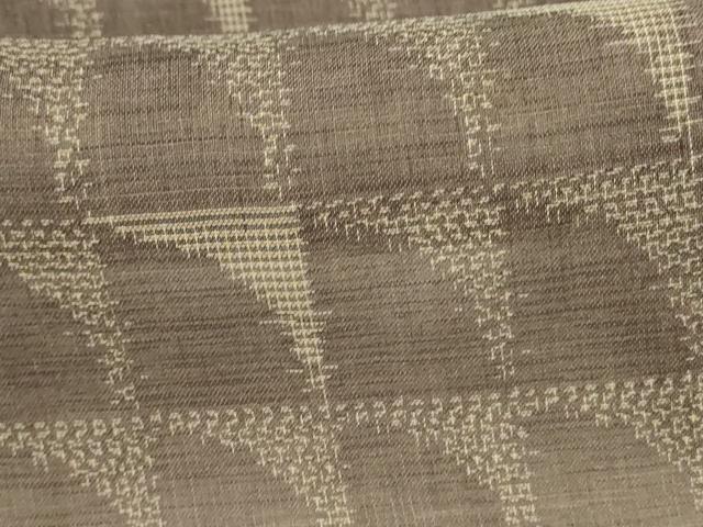 平和屋着物*夏物 結城紬 夏結城 幾何学文様 高島屋扱い 正絹 逸品 AABF6887jd
