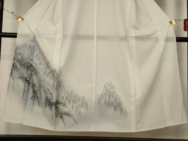 平和屋着物*夏物 訪問着 絽 樹林文 暈し染め 正絹 逸品 AABF6916jd