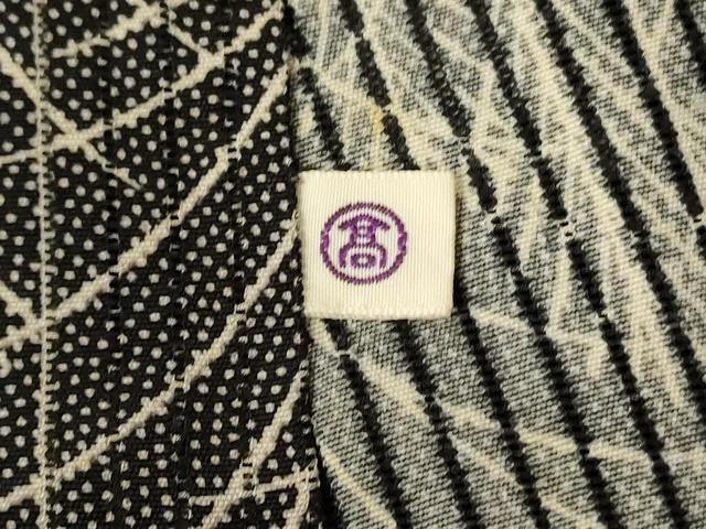 平和屋着物*夏物 小紋 縦絽 草葉文 高島屋扱い 正絹 逸品 AABF6886jd