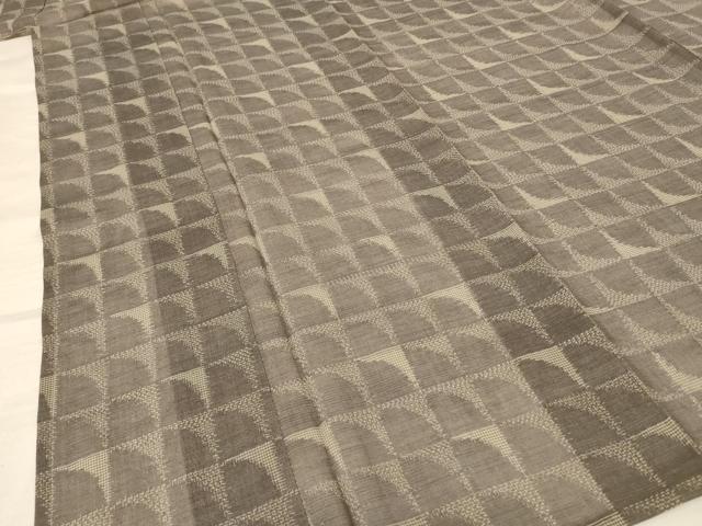 平和屋着物*夏物 結城紬 夏結城 幾何学文様 高島屋扱い 正絹 逸品 AABF6887jd