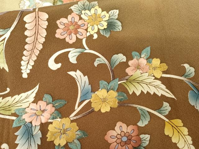 平和屋着物●訪問着 刺繍 鳳凰花丸文 暈し染め 金糸 金銀彩 正絹 逸品 未使用 AABF9137cs