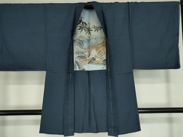 平和屋着物●男性 本場縞大島紬 アンサンブル 長襦袢(袷)セット 100亀甲 総詰め 正絹 逸品 DABA4838az