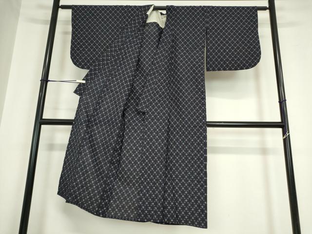平和屋着物●久留米絣 単衣 絣文 綿 逸品 DABA4908az