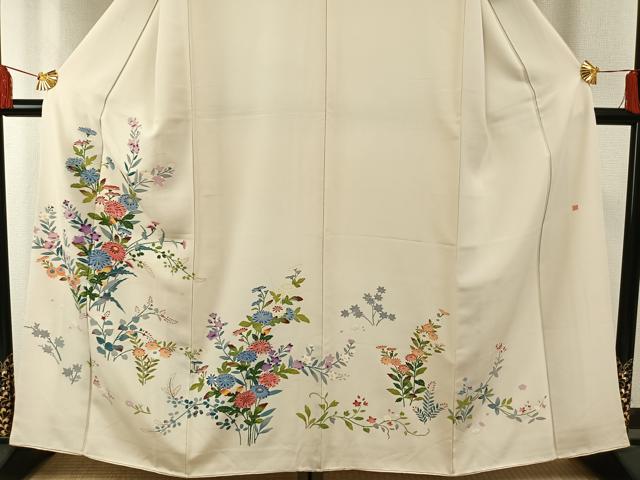 平和屋着物●訪問着 友禅 作家物 草花文 正絹 逸品 AABF5918fy