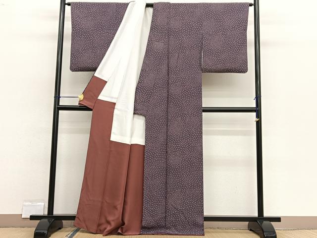 平和屋着物■上質な小紋 幾何学文様 正絹 逸品 BAAW4604hv