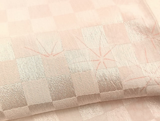 平和屋着物●長襦袢 無双仕立て 市松楓文 暈し染め 正絹 逸品 BAAW4620hv